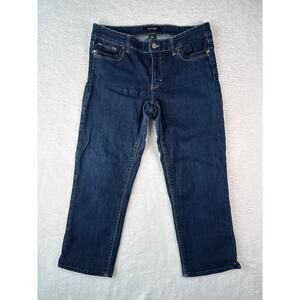 White House Black Market Jeans Slim Cropped Women SIze 8 Dark Wash Stretch Denim